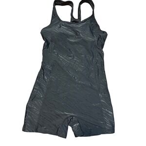 Charmo Womens Black Zebra Boyleg One Piece Swimsuit Racerback UPF 50+ Small NEW